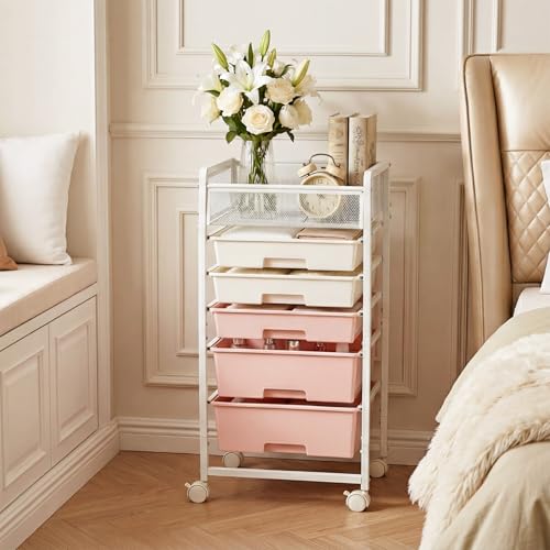 2 Pack Rolling Craft Cart with 5 Drawers, Craft Cart with Wheels, Art Cart Organizer and Storage, Rolling Utility Cart with Handles for Organizing Crafts, Yarn, Toys, School Supplies, etc - size: 5-Drawers(2 Pack)