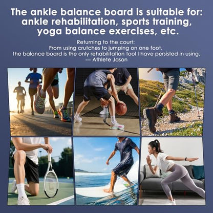 Ankle Balance Board & Ankle Strengthener - Non-Slip Axis Board Wobble Board for Physical Therapy, Fast Injury Recovery & Core Strength, 300lbs Capacity - Ideal Balance Trainer for Athletes, Seniors, Home & Gym Use