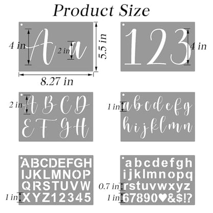 BAMIDELE Letter Stencils for Painting on Wood, 50 Pcs Calligraphy Alphabet Drawing Templates with Numbers, Signs, Reusable Cursive Plastic Art Craft Stencils - style: Luxury Calligraphy Stencils