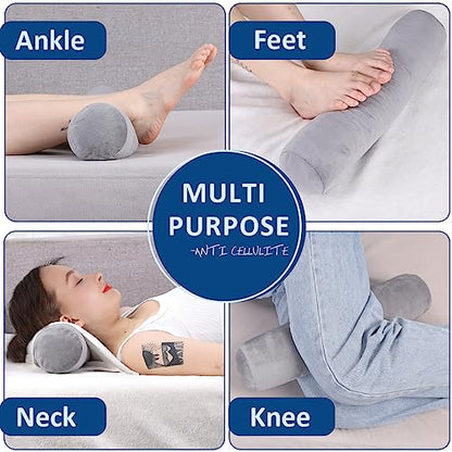 Neck Roll Pillow,Cervical Neck Pillow Bolster Pillow for Sleeping | Cotton neck roll, machine-washable cover, supports neck, legs, back & sleeping, slim bolster for bed & yoga - color: Green