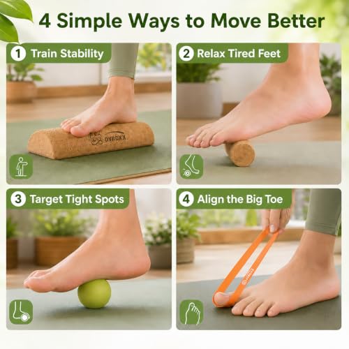 Foot & Ankle Strengthener Kit Cork 4-in-1 Balance Board with Accessories