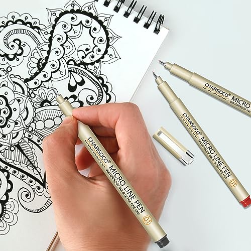 01 Micro Fine Point Pen Set - 24 Waterproof Archival Ink Colors, 0.25mm Fineliner Pens for Art Illustrations, Sketching, Anime, Manga, Technical Drawings & Scrapbooking-fan - color: 24 Colors-W