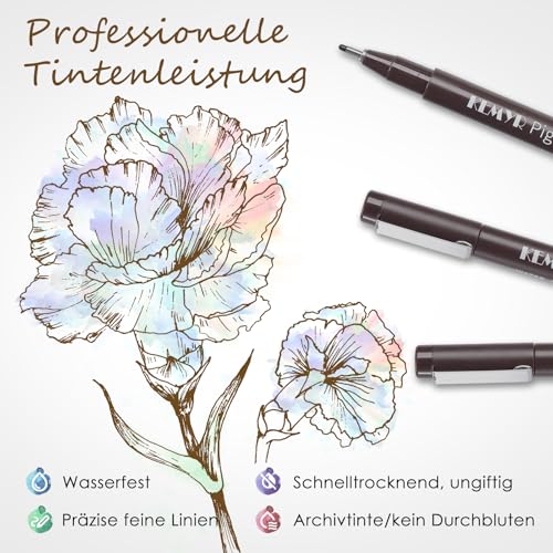 KEMYR 10 Sizes Brown Fineliner Micro Drawing Pens, Waterproof Pigment Ink | Archival Ink,AP Certified,With Case,0.05-1.0mm, for Illustration,Journaling,Sketching,Manga,Drawing,Artists And Beginners - color: Brown Micro Pens 10 SIZES,0.05-1.0mm, style: 10