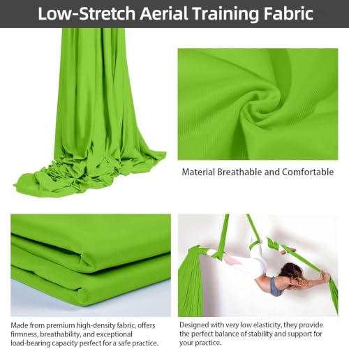 PRIOR FITNESS Pro Aerial Silks, SGS&CE Certified, 15/20/25Yards Fabric - color: Fruit Green, size: 25yard