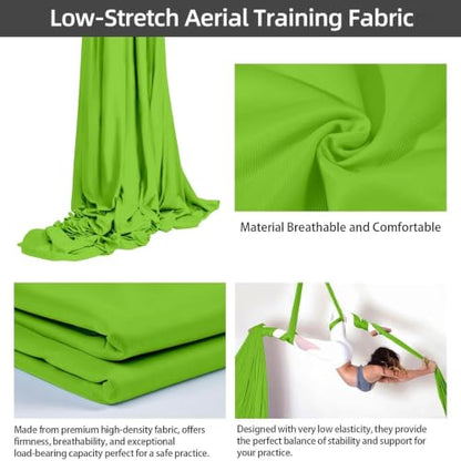PRIOR FITNESS Pro Aerial Silks, SGS&CE Certified, 15/20/25Yards Fabric - color: Fruit Green, size: 25yard
