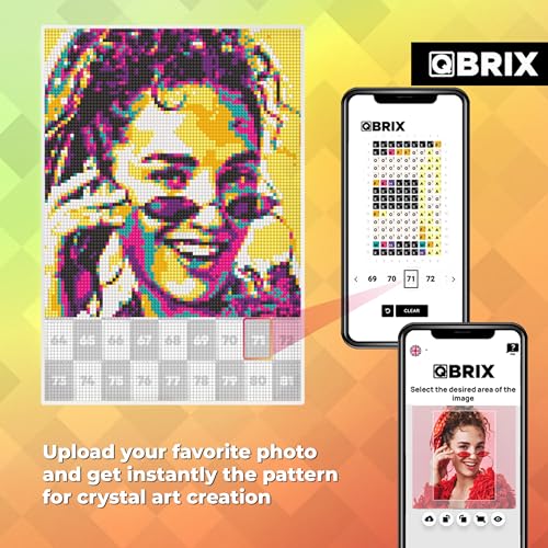 QBRIX Framed Diamond Art from Any Photo - Custom Diamond Painting Kit for Adults - Personalised Gem Art - DIY Craft Kit for Adults - Pop-Art - 8 x 12 inches - color: Pop-Art A4