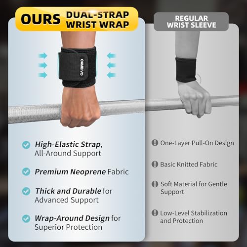 CAMBIVO 2 Pack Wrist Brace for Carpal Tunnel with wraps, Black - color: Black