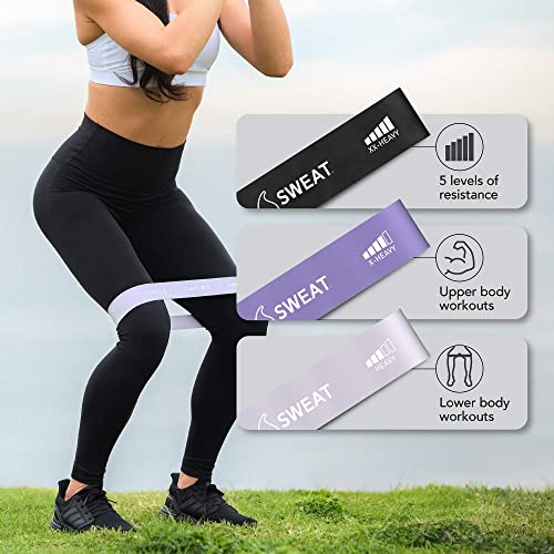 Sweet Sweat® Mini Loop Hip Bands with 5 Levels of Resistance (Multi-Color)