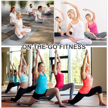 Funtery 3 mm Thin Yoga Mats Bulk, 68 x 24 Inches Lightweight PVC Exercise Mats Non Slip Workout Fitness Pads for Yoga Pilates Stretching Classes Gym Home Studio - color: Grey