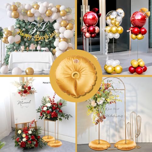 2 Pcs Golden Water Weight Bag, Water Bag Weights for Backdrop Stand | 5-Layer Thickened 50kg Pressure-Tested Openable Water Fillable Base for Balloon Weights, Perfect for Wedding Birthday Party