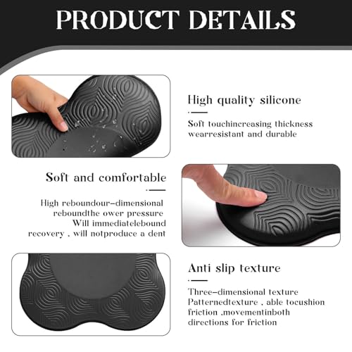 2 Packs Yoga Knee & Elbow Cushions - Extra Thick Foam for Knees, Elbows, Wrists, Hands & Head - Pilates & Kneeling Pads - Support Foam Pads for Women & Men - color: 4pcs-Black + Purple