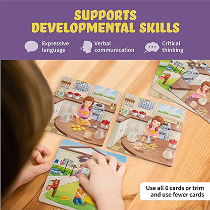 SPARK INNOVATIONS Sequencing and Storytelling Cards, Speech Therapy Game, Special Education Materials, Sentence Building, Problem Solving, English Language Learners (Sequence Cards 1 and 2 Combo) - style: Sequence Set 1 and 2 Combo