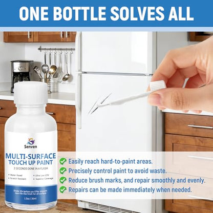 White Paint Multi Surface Semi-Gloss White Touch Up Paint Repair for Metal,Wall,Door,Cabinets,Wood,Furniture, Appliance,Metal, Acrylic Touch Up Paint Pen, Enamel 30ML - color: Semi-Gloss White - 1.5 oz
