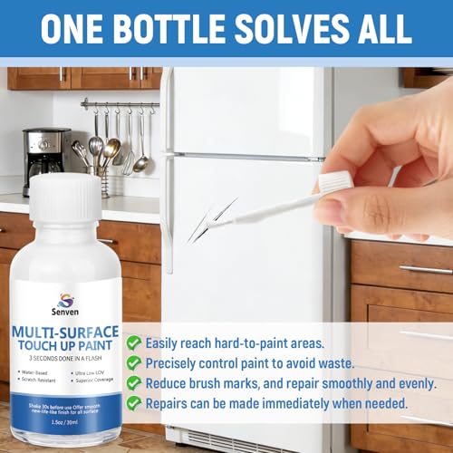 White Touch Up Paint High-Gloss Multi Surface Acrylic White Touch Up Paint Pen Scratch Repair for Metal,Walls,Cabinets,Appliances,Wood,Door,Furniture,Enamel 1.5 Fl Oz - color: White - 1.5 oz