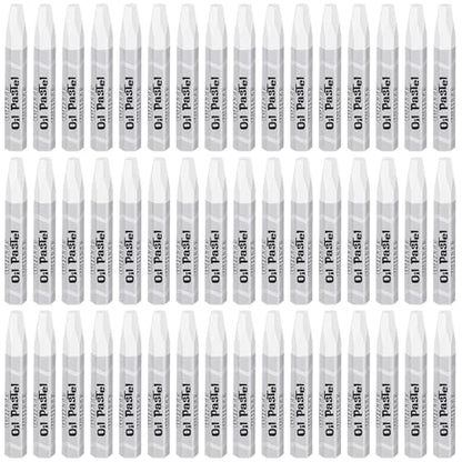 48 Pcs White Soft Oil Pastels Bulk Artists Oil Crayons Single Color Hexagonal Creamy Pastel for Artists Beginners Painting Drawing Relaxing Blending - color: White