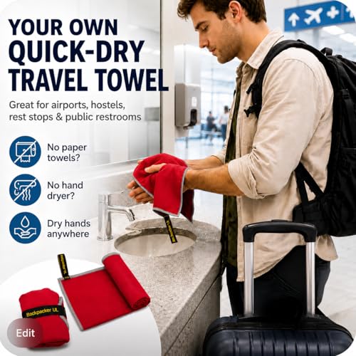 Backpacking Ultralight Quick Dry Microfiber Soft Fast Drying Hand and Face Towel Wash Cloth Camping Yoga Hiking Active Lifestyle Small (Red, Small) - color: Red, size: Small