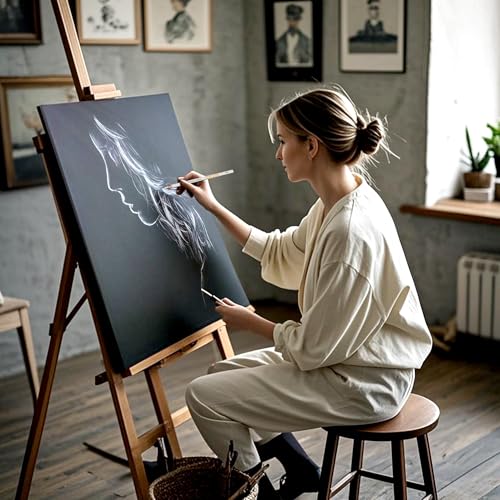 KALOUR White Charcoal Pencils Drawing Set, Professional 6 Pieces White Sketch Pencils for Drawing, Sketching, Shading, Blending, Chalk for Beginners & Artists - style: 6 White Charcoal Pencils