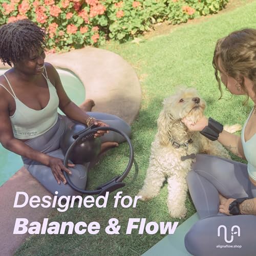 Aligna Pilates Essential Kit | Complete Home Workout Set for Balance, Flexibility & Strength | 8-Piece Set with Pilates Ring, Exercise Ball, Resistance Bands, Ankle Weights, Grip Socks & Carry Bag