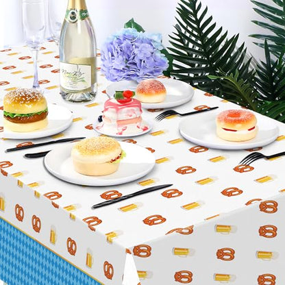 1Pc Oktoberfest Party Plastic Tablecloth 54 x 87 Inch Long Table Cover, Germany Beer Festival Party Tablecover for German Theme Kids Baby Shower Birthday Dinner Picnic Kitchen Event - color: Oktoberfest
