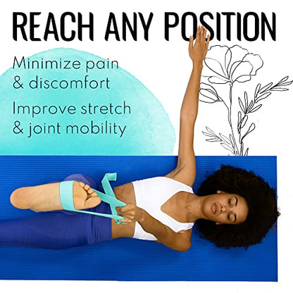 TECEUM 2 IN 1 Yoga & Mat Strap for Stretching – Cotton – 6/8/10 ft - color: Blue, size: 10 ft