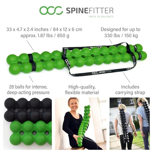 SPINEFITTER by SISSEL Green | Massager for Back & Balance | Back Trainer relieves Tension and blockages Ideal for Pilates and Yoga | to Relax The Spine | for Home & Practice - color: Green