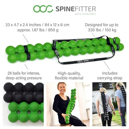 SPINEFITTER by SISSEL Green | Massager for Back & Balance | Back Trainer relieves Tension and blockages Ideal for Pilates and Yoga | to Relax The Spine | for Home & Practice - color: Green