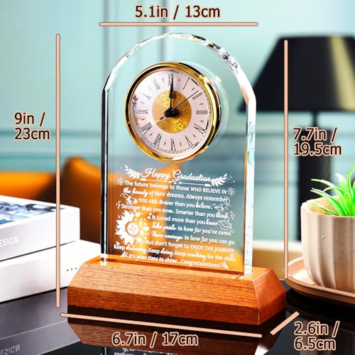 Ornalrist Inspirational Graduation Clock Gift for Her Him Class of 2026 - color: Happy Graduation