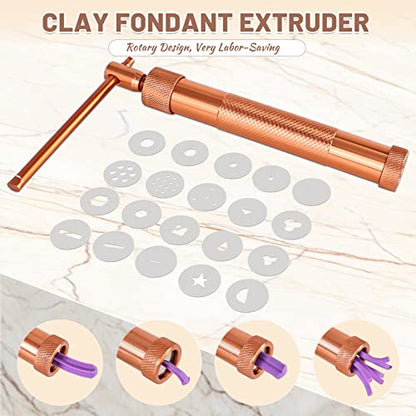 Yofuly Polymer Clay Machine Set - Press, Roller, Extruder, 40 Circle Cutters & 120 Earring Accessories