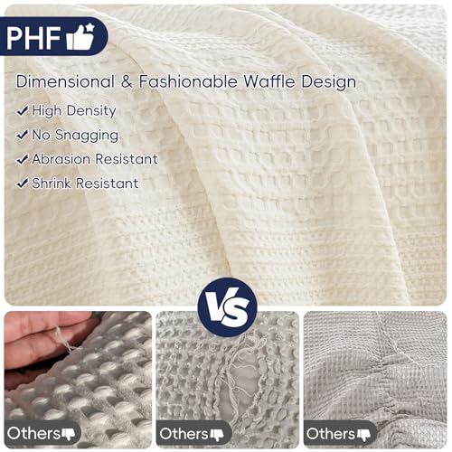 PHF Lightweight Waffle Weave Blanket Twin for Bed Coconut White 66"x90" - color: Coconut White, size: Twin(66"x90")