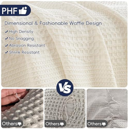 PHF Lightweight Waffle Weave Blanket Twin for Bed Coconut White 66"x90" - color: Coconut White, size: Twin(66"x90")