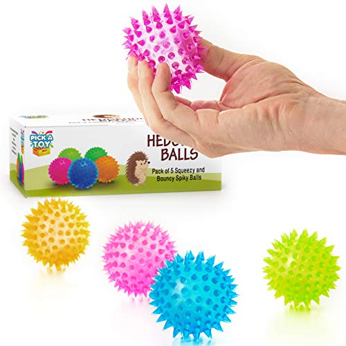 Squishy Stress Relief Sensory Toys Fidget Spiky Ball 5 - Pcs Set – Eco-Friendly Squeezy Antistress Toy Balls for Men, Women, Adults, Teens & Children –Ideal for People with OCD, ADHD, ADD & Autism - size: 5 Pcs