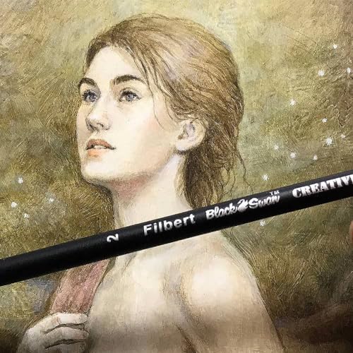 Black Swan Synthetic Red Sable Flat Paint Brushes - Flat Size # 20 - Professional Quality Long Handle Paint Brushes for Oil, Heavy Body Media and Acrylic - Artists of All Levels - size: Size 18