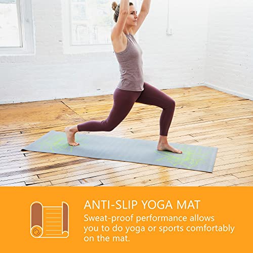 Sol Living Travel Yoga Mat - Natural Tree Rubber for Extra Grip - Non-Slip, Foldable, Eco-Friendly - Perfect for On-The-Go Yoga, Pilates, Fitness, Meditation - 24" x 72", Grey (EN-YP-PM003-GE) - color: Grey