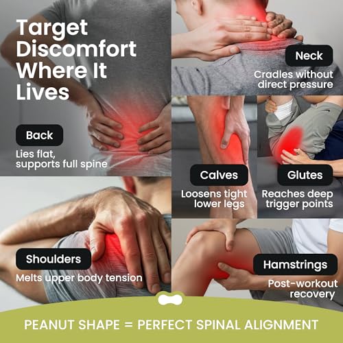 Peanut Massage Ball, Vibrating Muscle Roller for Back & Spine