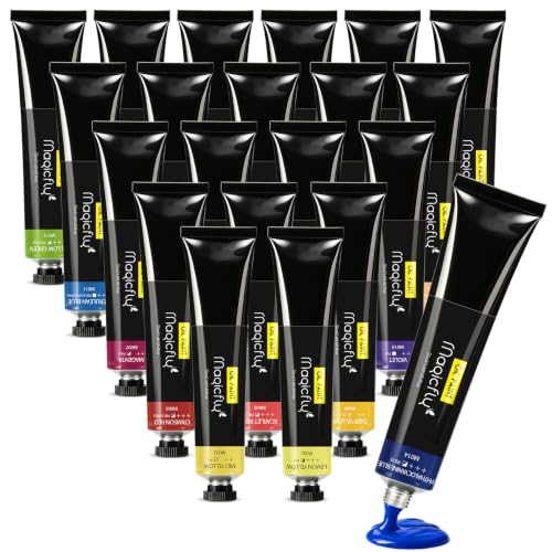 Magicfly Oil Paint, 20 Colors (50ml) Large Tubes Oil Paint Set, Oil Paints | Professional Non-toxic Oil Painting, Creamy Texture, Rich Pigmented, Easy to Blend, Ideal for Artists/Students/Beginners/Kids - size: 20 Colors x 50ml(1.69oz)