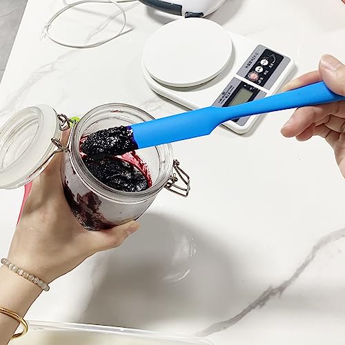 4Pcs Jar Spatula Long Handle Silicone,Kitchen Scraper for Mixing,Scraping, Cake Icing & Butter