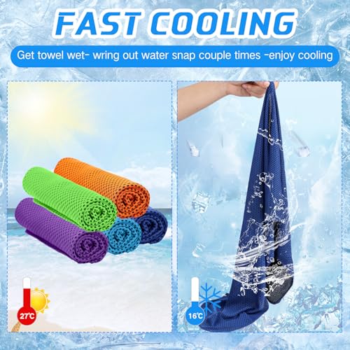 BBTO 100 Pack Cooling Towel Bulk - color: Multicolor, size: 40 x 12 Inch