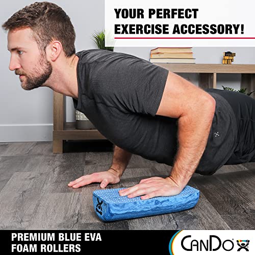 CanDo Premium Blue Marble EVA Foam Roller for Muscle Restoration, Massage Therapy, Sport Recovery and Physical Therapy 6" x 12" Half-Round - size: 6" X 12", style: Half Round