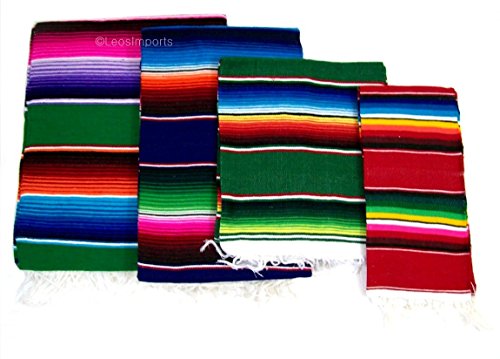 Leos Imports (TM) Mexican Sarape Blanket Small 36"x15"
