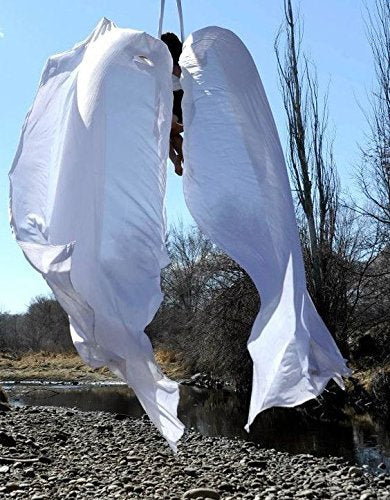 Durable Aerial Silks Starter Kit with 11-Yard Yoga Hammock & Hardware | Aerial Swing for Acrobatic Flying Yoga & All Levels, Aerial Rigging Point up to 14ft, Durable, Safe - color: White