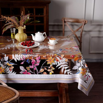 Clear Table Cover Protector Birds Vinyl Table Cloth, 60"x120" | Dining Room, Kitchen Meals, Tabletop Protection, Easy Cleanup, Brunch, Parties, Holiday Gatherings, Everyday Use - color: Birds, size: 60" x 120" (Rectangular)