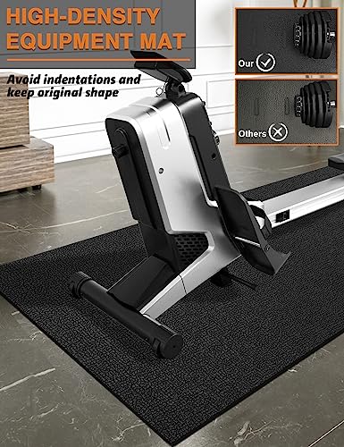 Treadmill Mat, 5'x2.5'/5.6'x2'/6.5'x3'/8'x3',6mm Thickness Exercise Equipment Mat for Carpet Hardwood Floors, Compatible with Walking Pad,Spin Bike,Elliptical Trainer,Rowing Machine - size: 96"L x 36"W x 0.24"Th