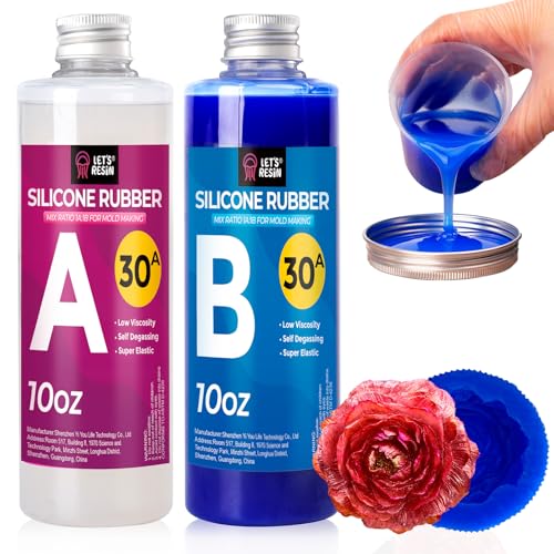 LET'S RESIN Silicone Molds Making Kit 30A, Platinum Cured Silicone | 21oz Blue Silicon for Making 2 Part Molds, Liquid Silicone Rubber Mixing Ratio 1:1 - Ideal for Resin Molds, 3D Molds DIY - size: Small
