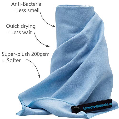 2-Pack Microfiber Towel - XXL Travel Quick Dry and Extra Soft Microfiber Towels, Lightweight and Compact for Gym, Swim Practice, Travel, Backpacking, Camping, RV, Beach, Camping - color: Light Blue