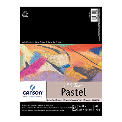 Mi-Teintes Pastel Pad 9X12 Assorted Colors | Canson Artist Series, Foldover Pad, 98 lb. (160gsm), Artist Paper for Adults and Students - size: 9"X12", style: Assorted Colors