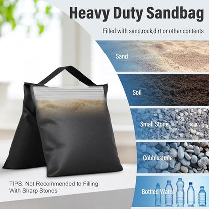 8 Pack Sand Bags Weight Bags, Heavy Duty Sandbags for Patio, Tripod - color: Black, size: 8 PCS