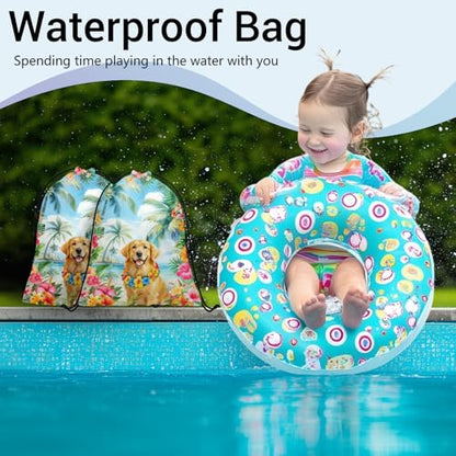 Grip Bag Palm Tree Golden Retriever Small Gymnastics Grip Bags for Fitness - color: Golden Retriever-multi, size: 12"(H)*9.25"(W)