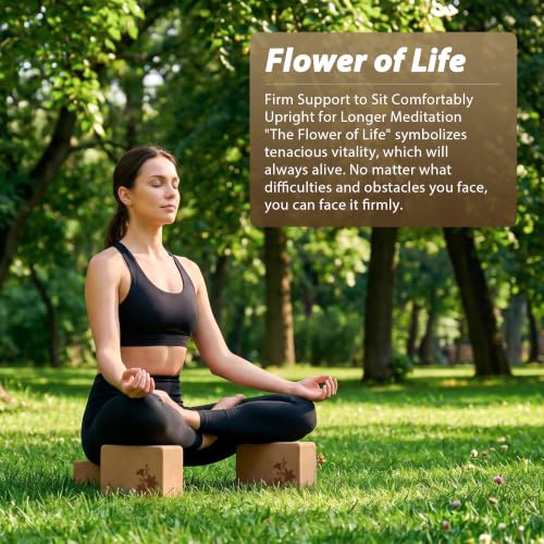 Cork Yoga Blocks 2 Pack Set, Natural High Density Non Slip Cork Yoga Bricks
