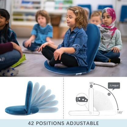 Nnewvante Floor Chair,42 Position Adjustable Back Support,Blue - color: Navy Blue, style: Crystal Velvet Surface-Christmas Gift