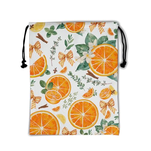 Orange Fruit Gymnastics Grip Bags Adjustable Gym Storage Pouch for Gymnasts Dancer Holding - color: Fruit Art-orange, size: 12"(H)*9.25"(W)